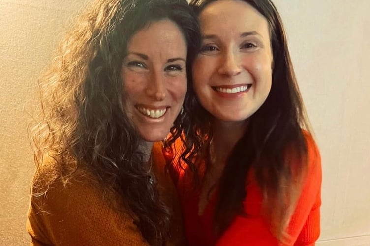 Novelist Claire Frances (left) with actor Avena Mansergh-Wallace who reads Claire's debut novel audio version.