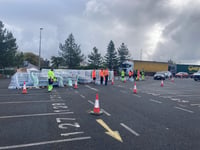 Queues and congestion around water collection points