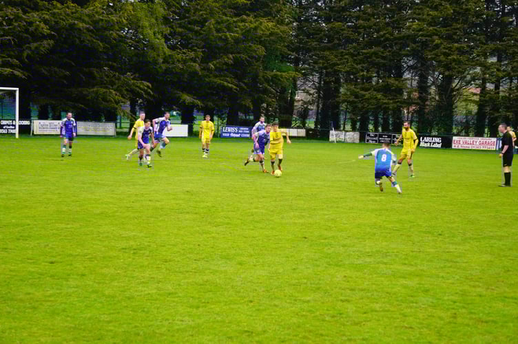 Okehampton Argyle on the attack away at Crediton