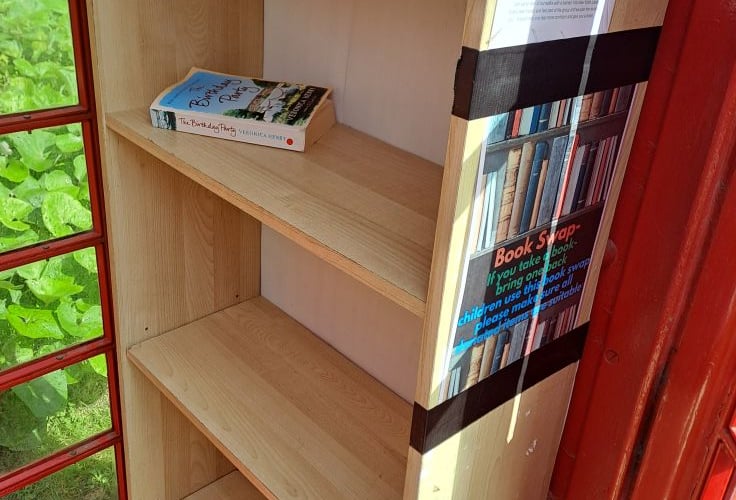 The empty book swap in Simmons Park.