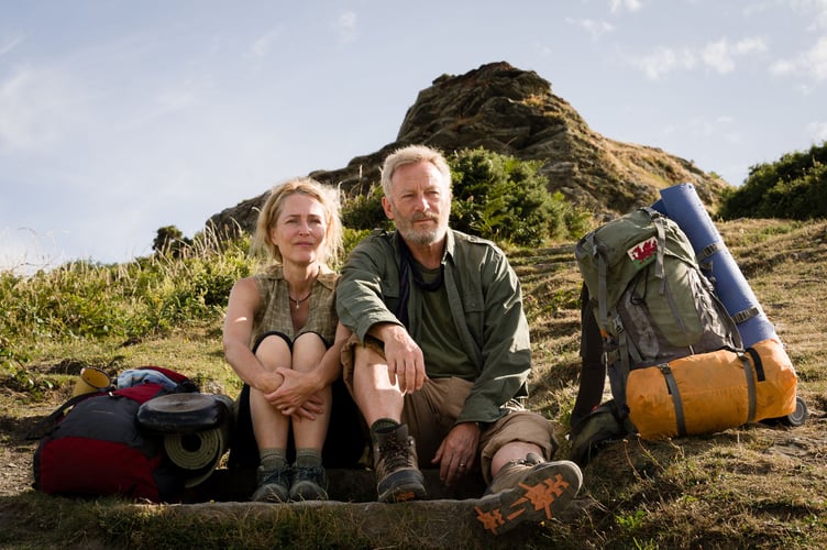 A book by Cornish writer Raynor Winn is the story of The Salt Path - a film staring Gillian Anderson and Jason Isaacs (pictured).
