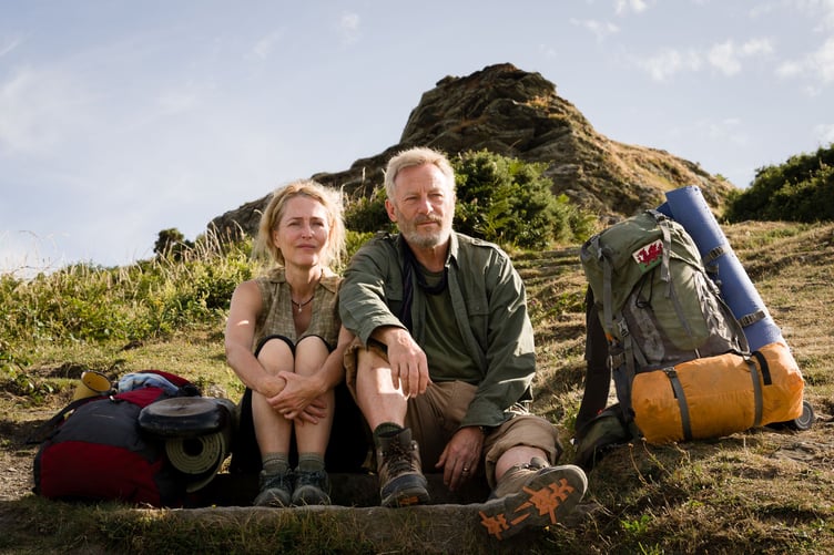A book by Cornish writer Raynor Winn is the story of The Salt Path - a film staring Gillian Anderson and Jason Isaacs (pictured).