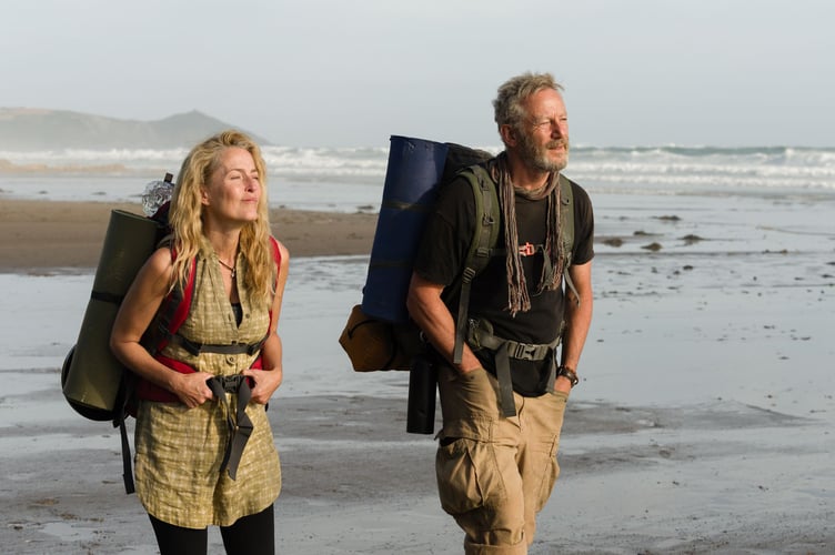 Jason Isaacs and Gillian Anderson star in The Salt Path, a story of Moth and Raynor Winn's South West Coast Path walk, based on Ray's book of the trek. Picture by Steve Tanner