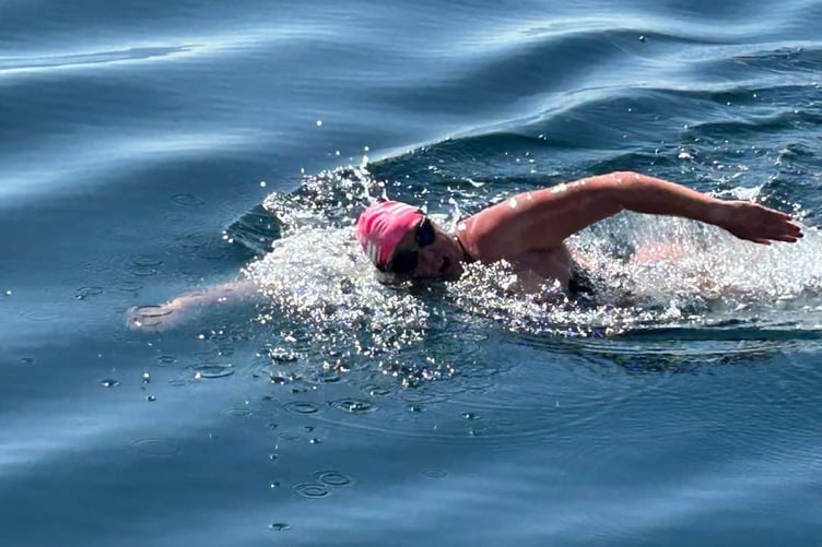 Lindsey Walke training for her English Channel swim.