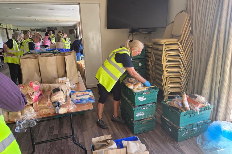 60 trolley loads of food were distributed at the Devon and Cornwall Food Action pop-up held in conjunction with Okehampton Rotary at the end of April. (Picture: Okehampton Rotary)