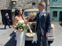 Vintage car is star at Tavistock wedding