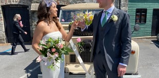 Vintage car is star at Tavistock wedding