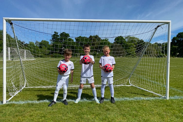 Jack Williams, Reuben Aggiss and Marley Alford (L to R) represented Tavistock Independent Football Academy at an international school boy tournament.