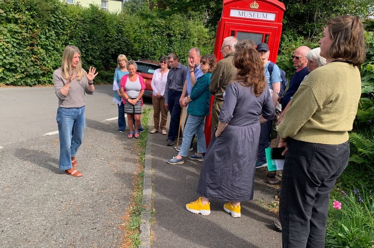 Local resident Bryonie Baxter who stepped in to save the phone box and give a new lease of life chatting to guests at the official opening of the phone box on Bal Lane. (Picture: Sarah Martin)