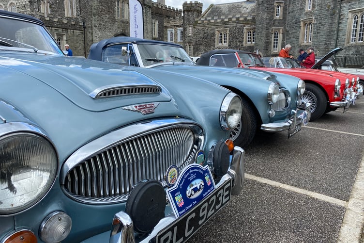 Austin Healey enthusiasts bring their beloved sports cars to Tavistock's Bedford Square for a rally of the model.