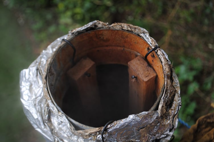 Steaming the oak, a traditional technique.
