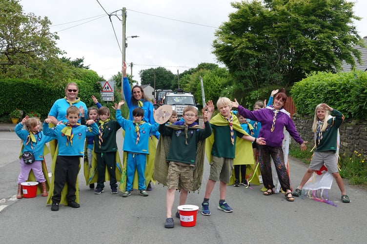 Bere Alston Carnival - Bere Alston Beavers and their 'super powers' entry. Picture by Ann Parsons.