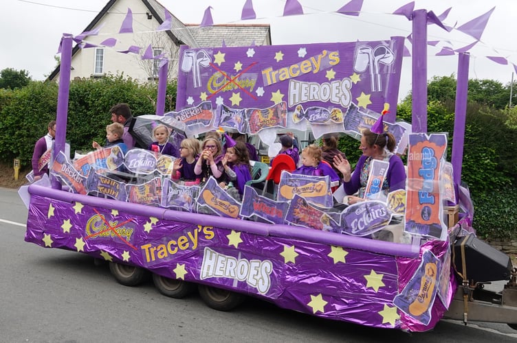 Bere Alston Carnival - Tracey's Childminders Chocolate Heroes. Picture by Ann Parsons.