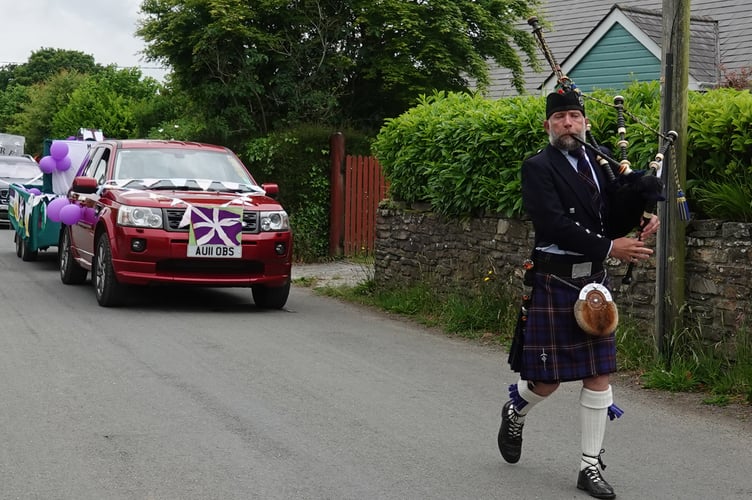 Bere Alston Carnival - the bagpiper who led the procession. Picture by Ann Parsons.