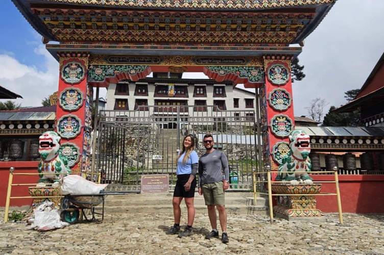 The 140 kilometer hike to Everest base camp was completed in 12 days with the adventurous couple returning to Kathmandu before landing back on British soil. (Picture: John Hole)