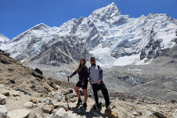 The couple from Kelly Bray enjoyed clear skies and sunshine for most of the 12-day trek travelling from the mountain town of Lukla. (Picture: John Hole)