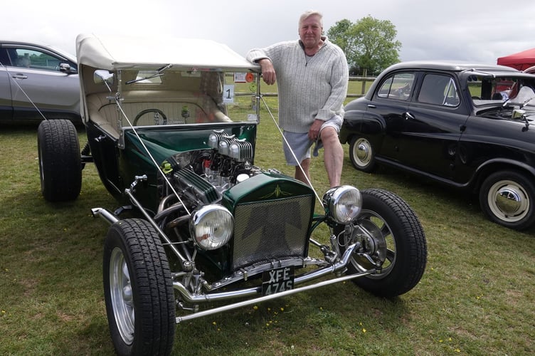 Colin Branch with his Ford T-Bucket Jago kit car at Bere Alston Fun Day. Picture by Ann Parsons.