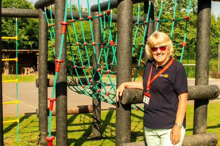 The outdoor play equipment used by the Primary School pupils.