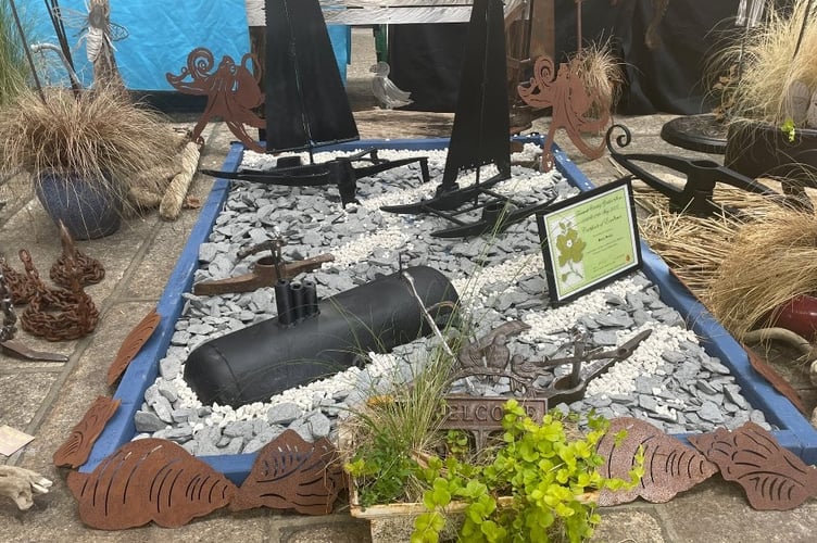 Rusty Relics maritime themed garden design at Tavistock Country Garden Show in the Pannier Market.