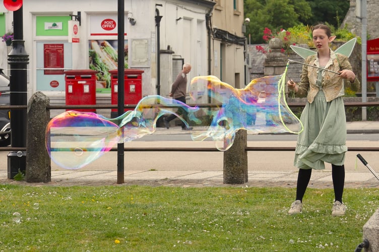 A circus act at Tavistock Garden Festival. Picture by Chris Cottrell