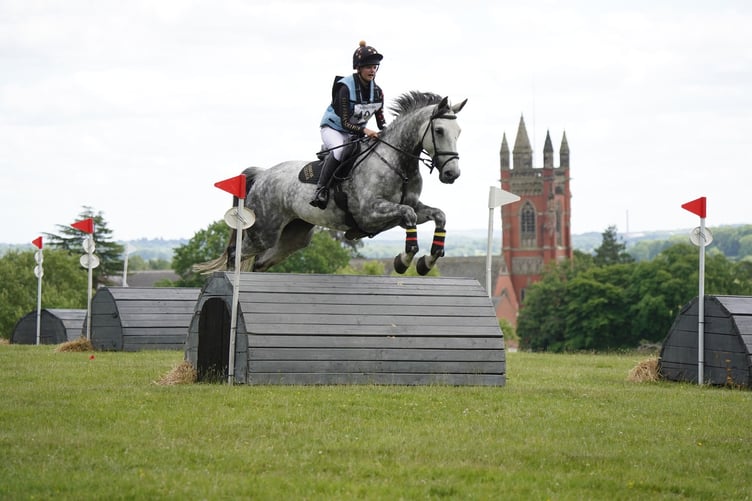 Shebbear College equestrian horsewoman Chloe Tabor clears confidently.