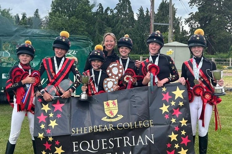 Triumphant Shebbear College equestrian team.