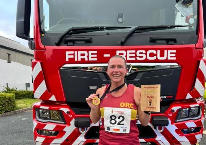 Jo Page was first lady at the Princetown Fire Station fundraising 10k.