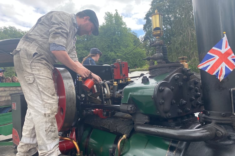 Tavistock Steam Fair - oiling.