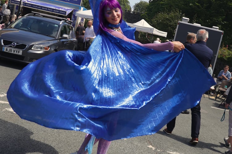 Circus performer lights up Tavistock Steam Fair.
