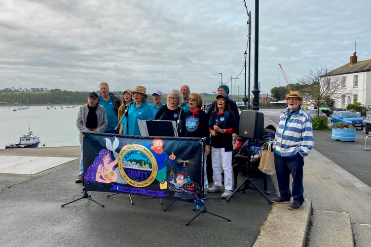 The Applecorers shanty band welcomed the new bishop to Appledore