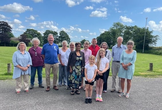 The Bratton Clovelly plant sale team presenting a cheque to the Friends of Boasley Cross School, the proceeds of its recent plant sale.