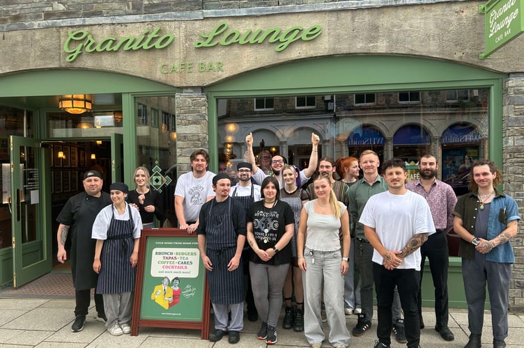 Some of the staff at the Granito Lounge, on Tavistock's Brook Street, which opened today.