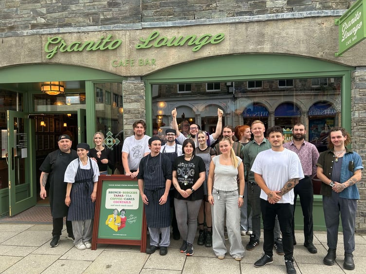 Some of the staff at the Granito Lounge, on Tavistock's Brook Street, which opened today.