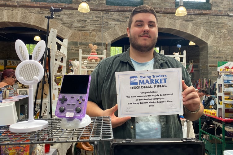 Kieron Loomes, a Tavistock Market young trader, has reached the final of a national market competition prize after only six months trading.
