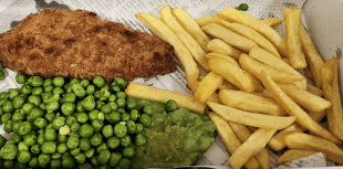 Nursing home celebrate fish and chip day