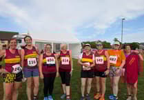 Okehampton Running Club octet battle Bude Lifeboat Run