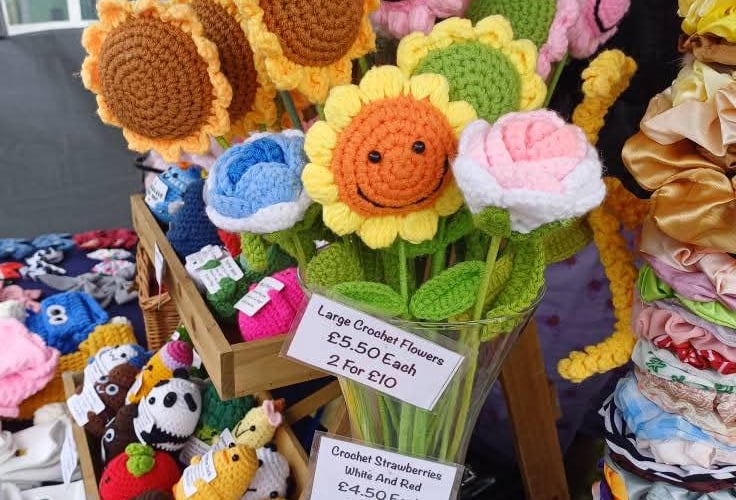 Crochet flowers.