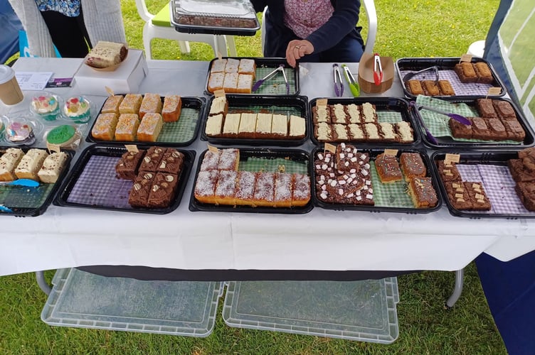 Cakes from Tricia's treats. Tamar Valley Fete, St Ann's Chapel.