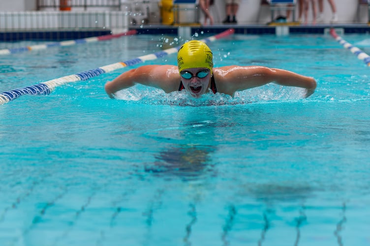 Tavistock Swimming Club 35 anniversary meet. Pictured is Holly in the 200m butterfly.