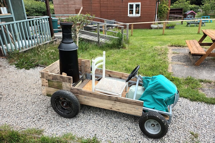 The cart that the Okehampton Men in Sheds are in the process of making.