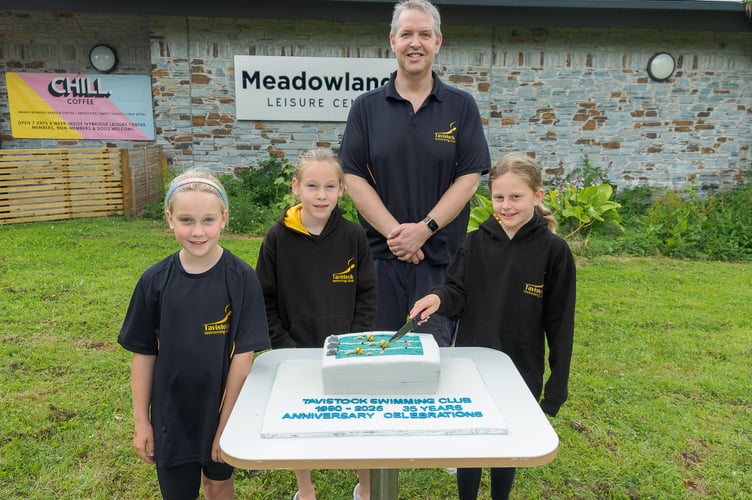 Tavistock Swimming Club marks its 35th anniversary with a ceremonial cake cutting.