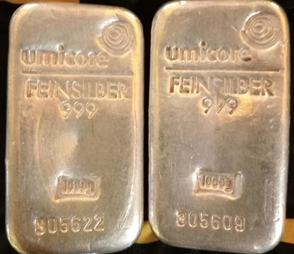 The silver bars that were taken from the property.
