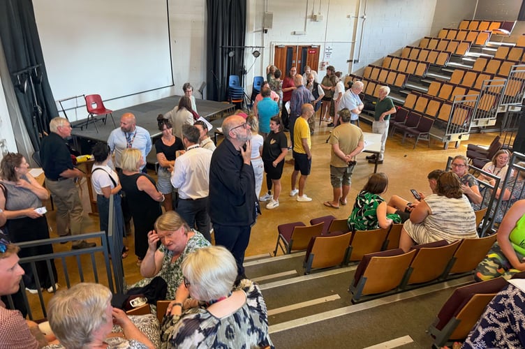 Many concerned teachers and parents attended the meeting in the Octagon theatre.