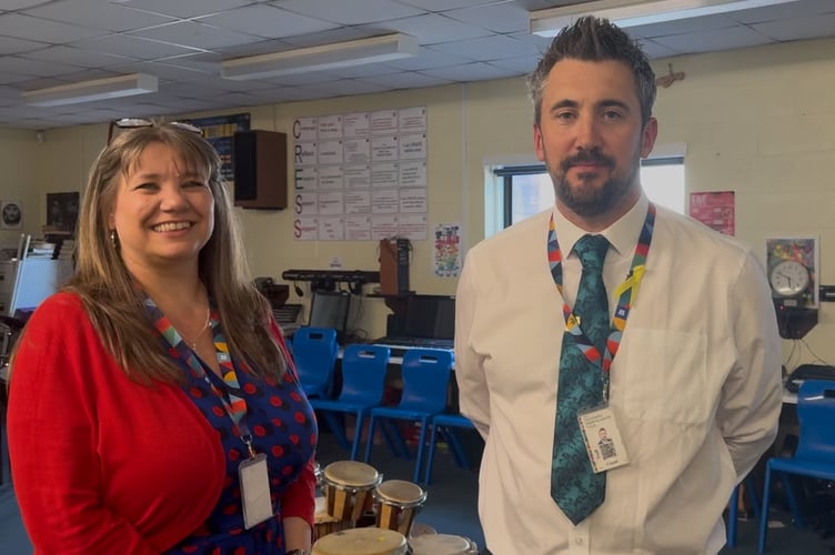 Rachel Shaw, the CEO of Dartmoor Academy Trust (DMAT) and Gareth Smith, Headmaster of Okehampton College.