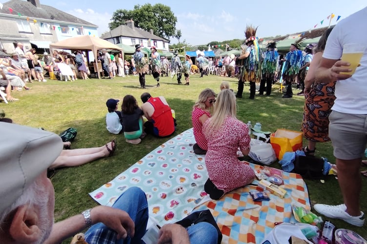 Meavy Fair - morris dancing on the green.