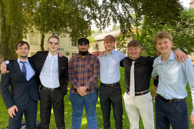 eir exams at their graduation ceremony at St Eustachius' Church.L to R: Tom, Will, Archie, Nic, Alex and George.