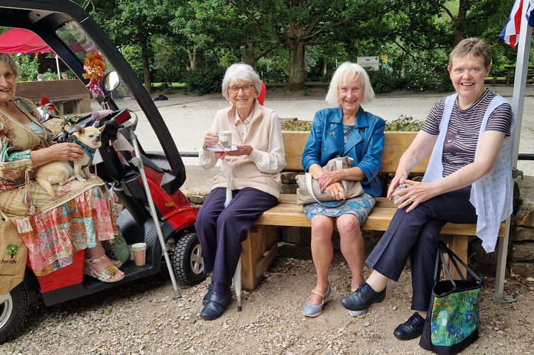 Friends and visitors enjoy Tavistock Sensory Garden summer party.