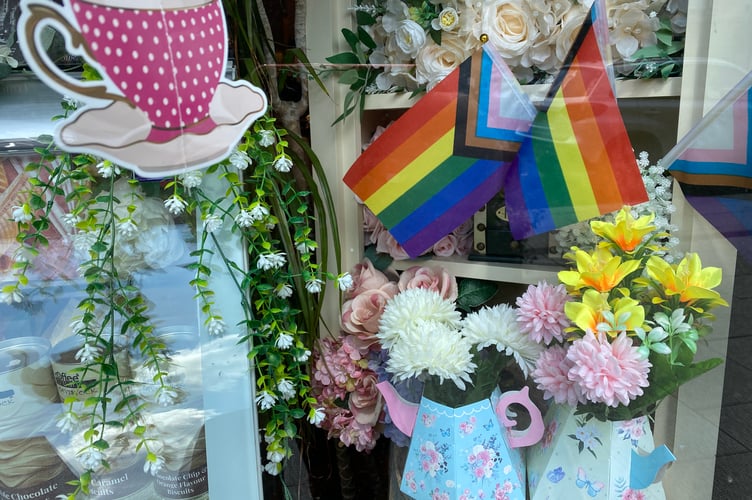 Coffee and Cream cafe encouraging customers to attend Tavi Pride.