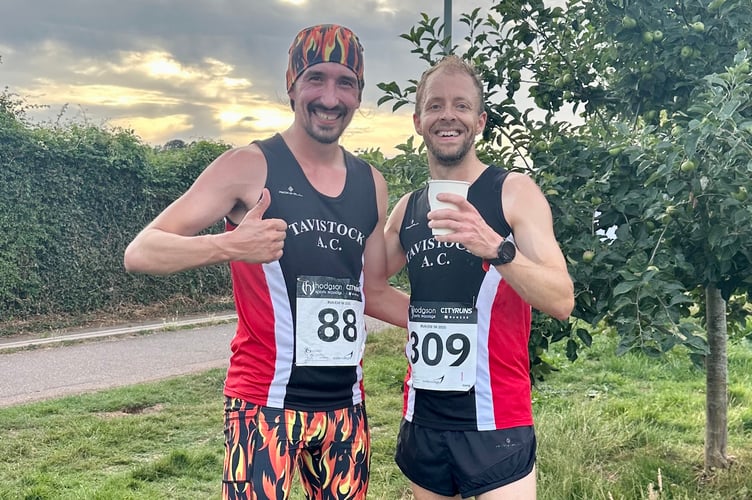 Adam Holland and Sam Larkham at the Run Exe 5k