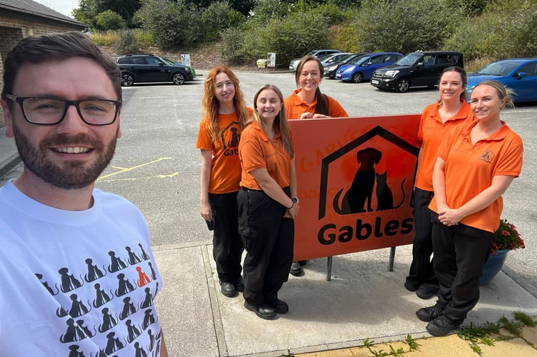Cllr Daniel Steel with Gables staff.